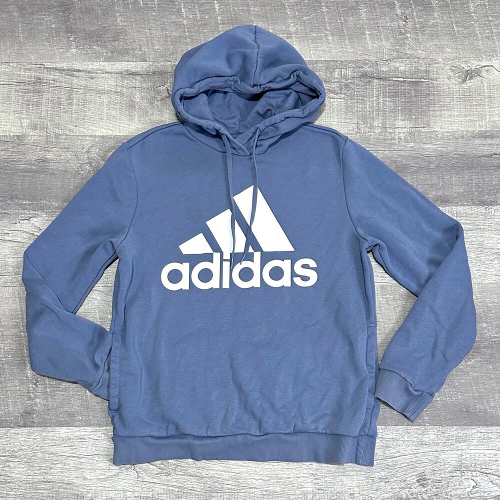 Adidas Essentials Big Logo Hoodie Sweatshirt Girls L (14) Pullover Lavender Blue